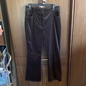 Akris Punto Dark Brown Velvet Trousers NWT